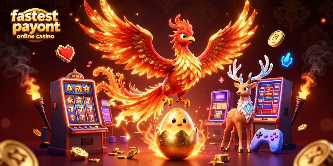 Engage with the fastest payout online casino featuring a vibrant phoenix and captivating slot games.