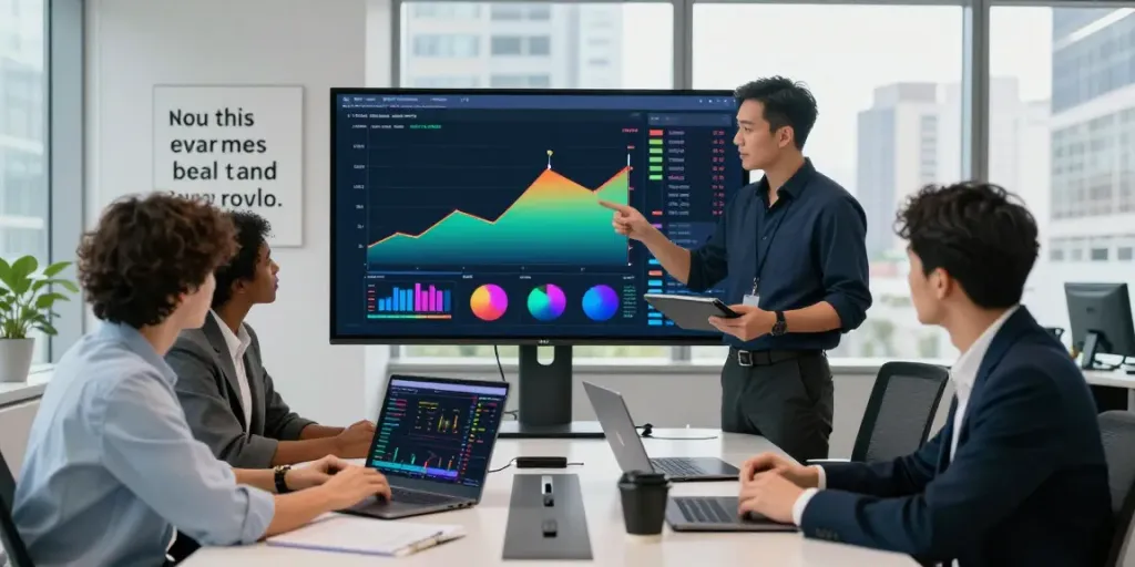 Team analyzing market data and strategies at nordencore.ca trading platform.