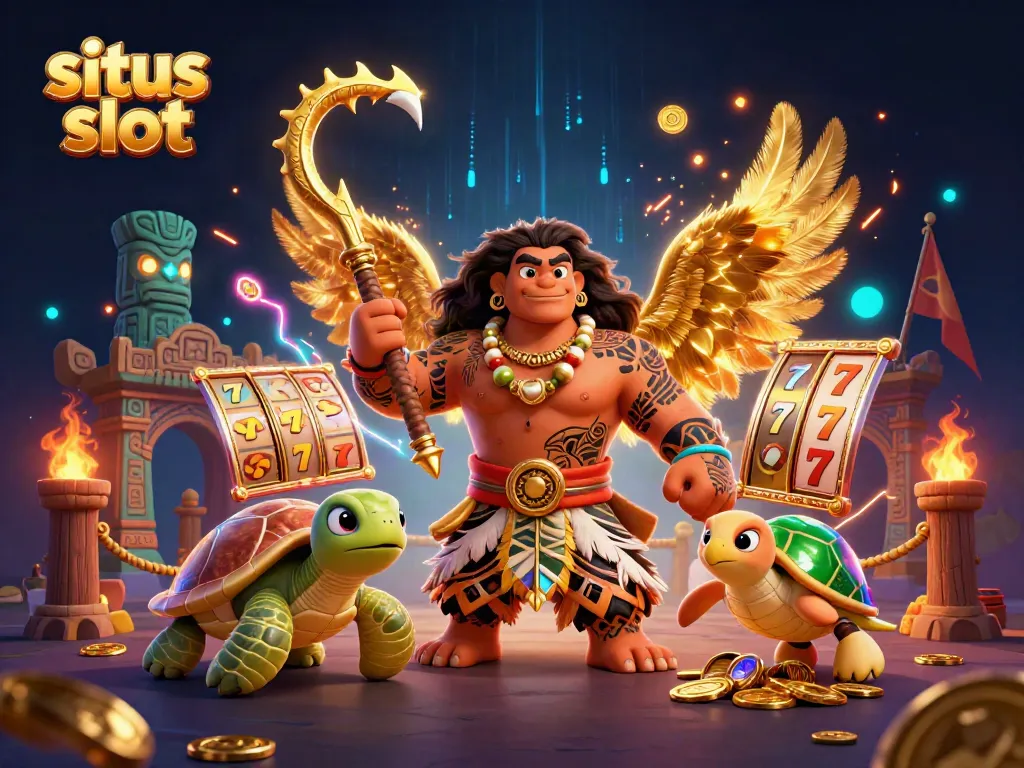 Experience the excitement at situs slot featuring dazzling slot reels and dynamic characters.