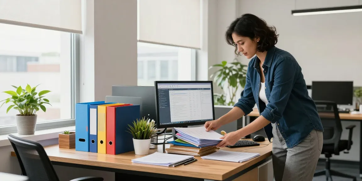 Professional office organizer Ottawa transforming a cluttered workspace into an organized haven, showcasing efficient organization tools and a motivating environment.